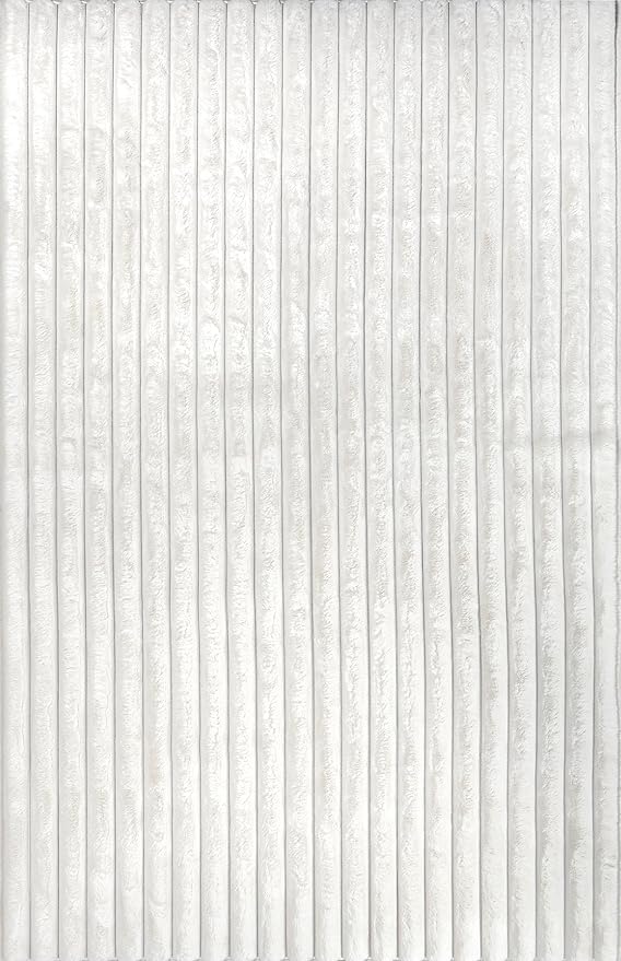Nuloom SuperiorWash Collection Kai Off-White, 6' x 9', Fluffy and Cozy, High Traffic, Stain Resistant, Easy Clean, Durable Washable Area Rug for Bedroom, Living Room, Dining, Den, Foyer, Entryway