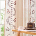 jinchan Belrose Linen Curtains for Bedroom Floral Curtains 63 Inch Length Linen Blend Burgundy Red Embroidered Drapes Farmhouse Flower Patterned Drapes for Living Room Window Treatments Set 2 Panels