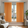 Deconovo Blackout Curtains for Kitchen Window Back Tab and Rod Pocket Curtains Room Darkening Curtains 52Wx45L Inch Orange Flame 2 Panels