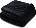 Exclusivo Mezcla Fleece Blankets Queen Size for Bed, Super Soft and Warm, All Season, Cozy, Plush, Lightweight, 90x90 Inches, Black