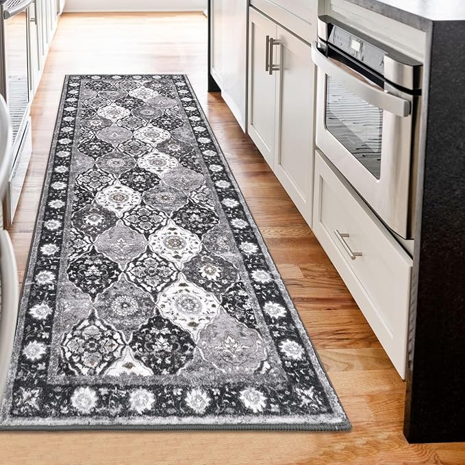 HEBE Hallway Runner Rug 2'x6' Washable Vintage Distressed Area Rugs Non Slip Laundry Rug Runner Boho Floor Carpet Runners for Hallways Entryway Laundry Room Kitchen Bathroom