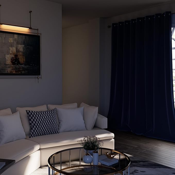 BGment Blackout Curtains for Living Room - Grommet Thermal Insulated Room Darkening Curtains for Bedroom, Set of 2 Panels (52 x 84 Inch, Navy Blue)