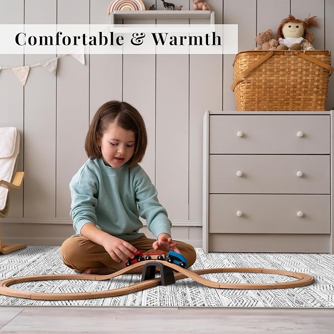 2x8 Washable Kitchen Runner Rug: Modern Moroccan Runners for Hallway Soft Non Slip Rugs with Rubber Backing Low Pile Thin Waterproof Floor Carpet for Entryway Bedroom Bathroom Indoor 2x8 Grey