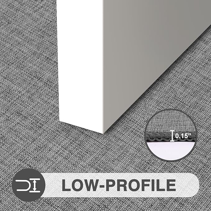 LEKEEPGO Ultra Thin Indoor Door Mat 36"x59", Low-Profile Door Mat Indoor Entrance, Non Slip Rubber Backing Inside Doormat Washable Welcome Front Entryway Dirt Trapper Entry Mat, Grey