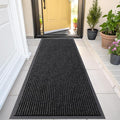 OLANLY Front Door Mat Indoor Outdoor Entrance, Waterproof Heavy Duty Doormat, Fade Resistant, Low Profile, Easy Clean Patio Porch Welcome Floor Mats for Entry, 47x23, Off-Black