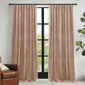 RYB HOME Blush Velvet Curtains 72 inches with Hook Belt, Soft Fabric Room Darkening Thermal Insulated Luxurious Home Decor Curtains for Living Room Bedroom, W 52" x L 72", 2 Panels Set