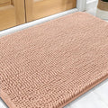 OLANLY Dog Door Mat for Muddy Paws 30x20, Absorbs Moisture and Dirt, Absorbent Non-Slip Washable Doormat, Quick Dry Chenille Mud Mat for Dogs, Entry Indoor Entryway Carpet for Inside Floor, Peach