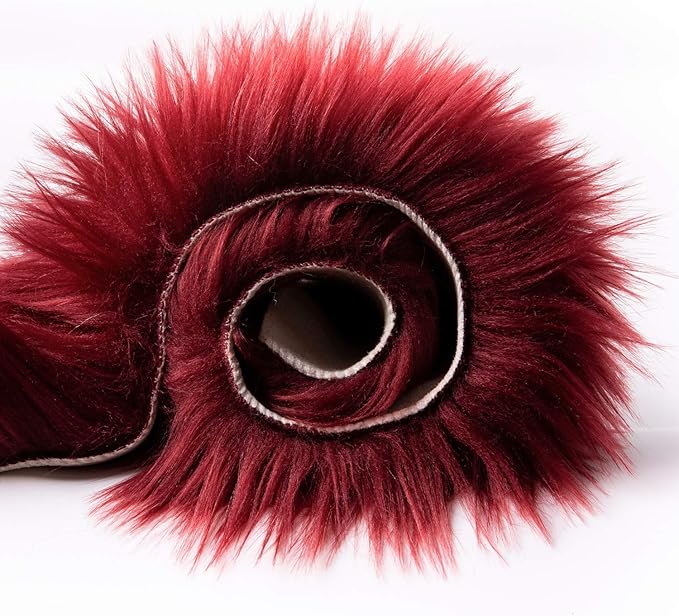 Ashler faux fur rug, Fluffy Shaggy Area Rug Ultra Soft 3 x 3 Feet Round Fur Rug, Deep Red Fuzzy Rug Machine Washable Shag Rug, Nursery Decor Throw Rugs for Bedroom, kids room, Living Room