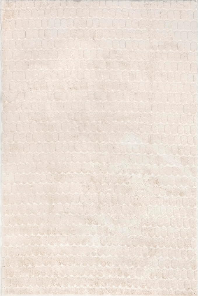 Nuloom Nia Beige, 5' x 8', Cozy Shag, Fluffy and Soft, High Traffic, Stain Resistant, Easy Clean, Durable Machine Washable Area Rug for Bedroom, Living Room, Dining, Den, Foyer, Entryway