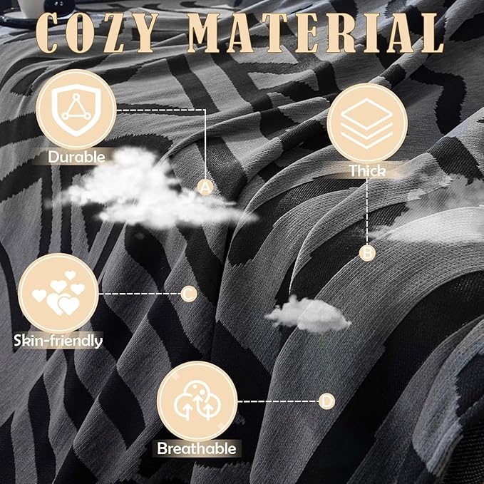 HANDONTIME Boho Geometric Couch Covers for Sofa Pet Friendly Dark Grey and Black Sofa Covers Washable Chenille Couch Blanket Cover for 2 Cushion Couches Pet Protector Furniture Cover Soft, 71" X 102"