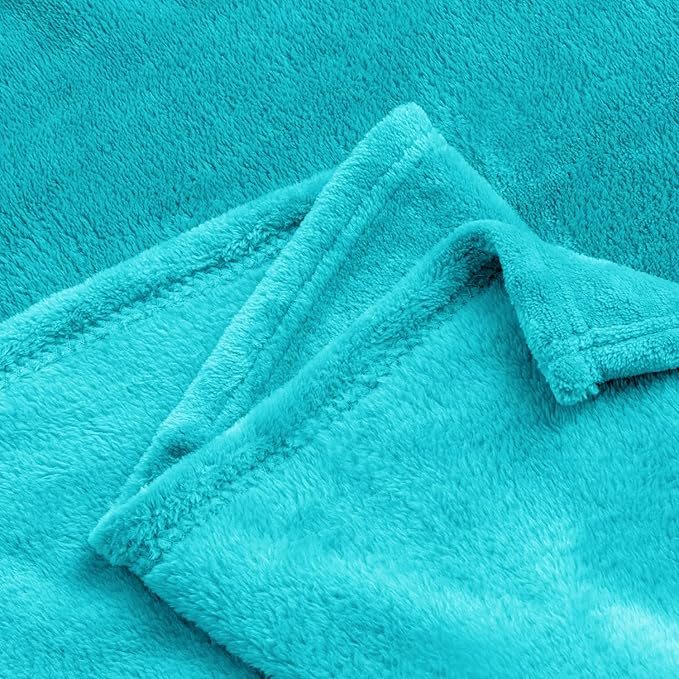 BEDELITE Fleece Blankets Queen Size Teal Throw Blankets for Bed, Luxury Plush Cozy Fuzzy Blanket 90x90 inches, Super Soft Warm Lightweight Throw Blanket All Seasons Suitable