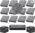 Outdoor Cushion Covers Set,12PCS Patio Furniture Couch Seat Slipcovers, Replacement for Sofa Sectional Chair(Cover，Only)