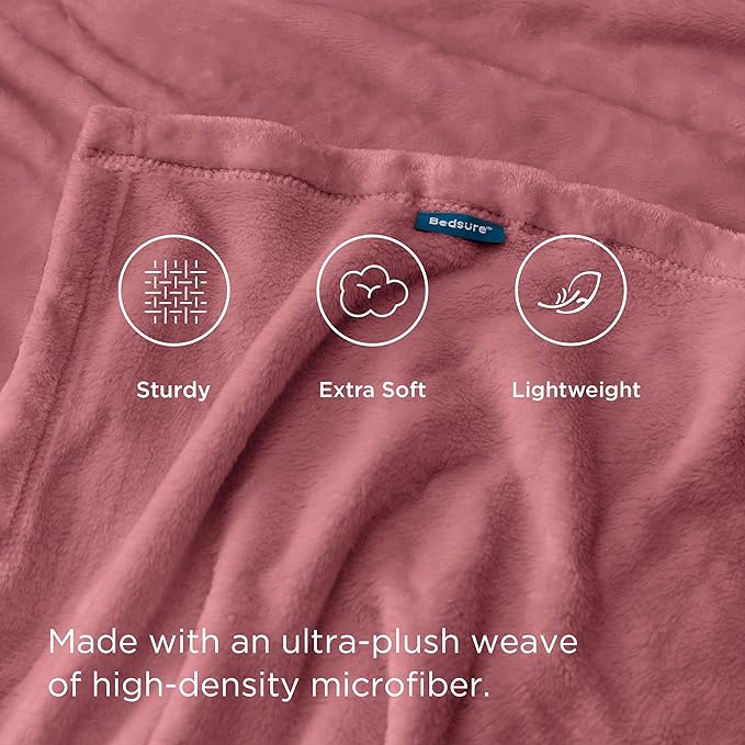 Bedsure GentleSoft Fleece King Size Blankets for Bed Dusty Rose - Soft Lightweight Plush Cozy Fuzzy Luxury Microfiber, 108x90 inches