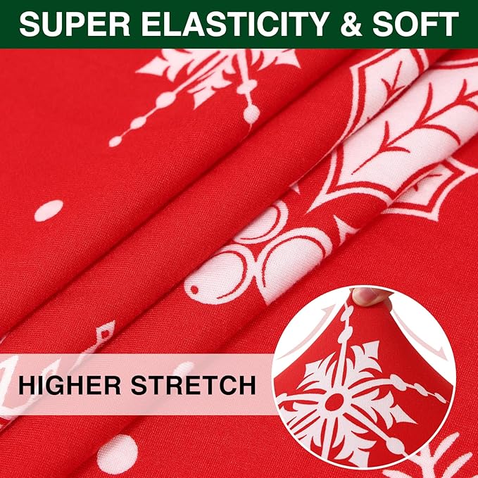 Smiry Printed Couch Cushion Covers, Stretch Soft Couch Covers for Sofa, Washable Non-Slip Sofa Slipcover Furniture Protector for Indoor and Outdoor (3 Pack, Red)