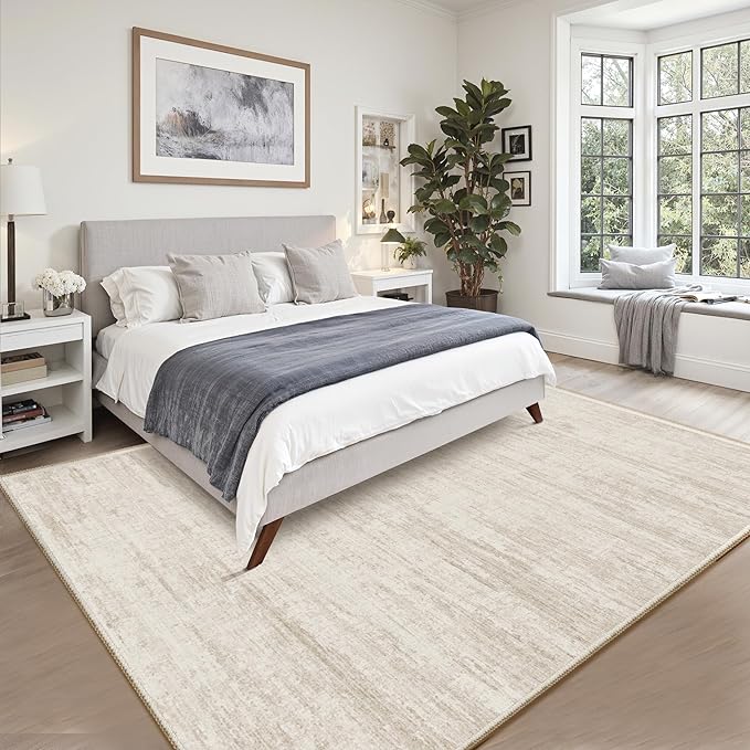 8x10 Area Rugs for Living Room,Modern Abstract Non-Slip Backing Washable Rugs,Soft Thin Large Area Rug，Stain Resistant Carpets for Bedroom Dining Room Home Decor