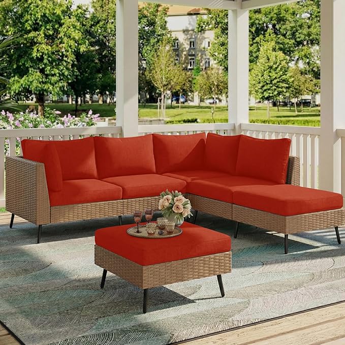 hyha Milk Silk Couch Cushion Covers, Soft Magic Sofa Covers Washable for Cushion Couch, Stretch Sectional Outdoor Cushion Covers for Patio Furniture with Elastic Bottom(Small, Rust)