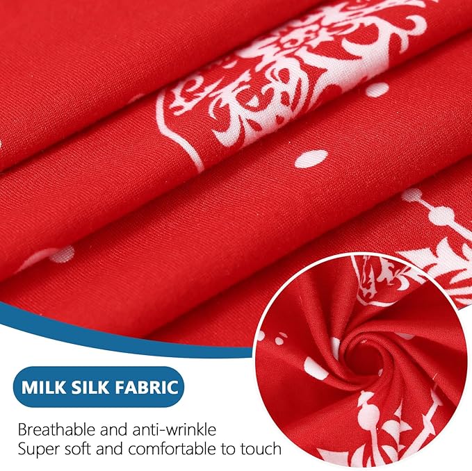hyha Printed Couch Cushion Covers, Floral Sofa Covers Washable for 2 Cushion Couch, Stretch Pattern Outdoor Cushion Covers for Patio Furniture with Elastic Bottom(Medium, Snowflake Bell)