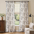 jinchan Linen Blend Floral Curtains French Country Curtain for Living Room 96 Inch Length Black Printed Curtain Rod Pocket Back Tab Farmhouse Peony Flower Patterned Drapes Window Curtains Set 2 Panels