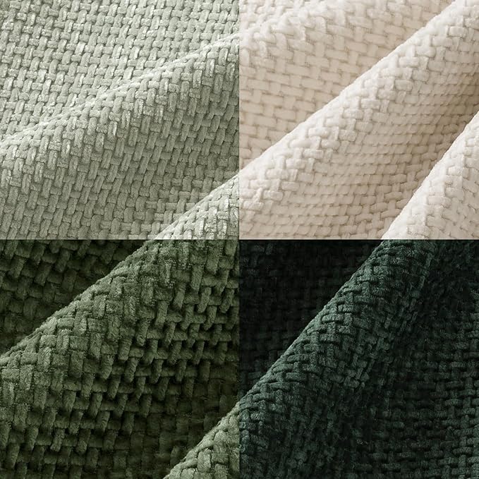 MIULEE Pack of 4 Couch Throw Pillow Covers 16x16 Inch Neutral Green Soft Decorative Chenille Pillow Covers Farmhouse Accent Cushion Covers for Boho Spring Home Decor Sofa Bedroom Living Room