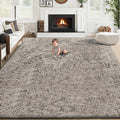8x10 Area Rugs for Living Room: Fluffy Shag Soft Washable Rug Large Fuzzy Plush Indoor Carpet for Bedroom Nursery Playroom Kids Girls Boys Room (Grey Camel, 8'x10')
