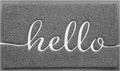 CozyBounty Door Mat Hello Mats Outdoor Indoor Non-Slip Doormat for Entryway Low-Profile Floor Mat for Yard, Garage, High Traffic Areas (36"x24", Grey)