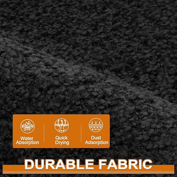 Mibao Dirt Trapper Door Mat for Indoor Outdoor, Waterproof All-Season, All-Weather Doormat, Heavy Duty Non-Slip Entrance Rug, Low Profile Absorbent Entrance Mat Carpet, 36" x 24", Black