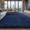 Shag Area Rugs for Bedroom Living Room,5X8 Ultra Soft Fluffy Area Rugs for Dorm, Indoor Carpet Nursery Rugs for Kids Girls Room Home Decor, Navy Blue
