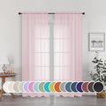 OWENIE Sheer Curtain 72 Inches Long 2 Panels Set, Elegant Airy Transparent Rod Pocket Sheer French Door Curtains & Drapes for Living Room Bedroom, Blush Sheer Window Treatments, 42WX72L inch