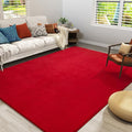 Amearea Large Modern Area Rugs for Bedroom Living Room, 6x9 Feet Red Thickened Memory Foam Rug, Fluffy Indoor Washable Rugs Non Slip Minimalist Carpet for Boys Girls Dorm Nursery Room Decor