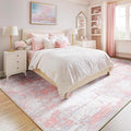 Washable Area Rugs 5'x8' Non-Slip Modern Abstract Soft for Living Room Entryway Bedroom Nursery, Print Pattern, Grey Pink
