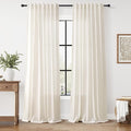 Modern Linen Curtains for Living Room 102 Inches Long Light Filtering Semi Sheer Curtain Back Tab Neutral Luxury Modern Farmhouse Decor Floor to Ceiling High Window for Bedroom 52x102, 2 Panels