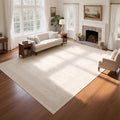 Washable Rugs 8x10 Area Rugs for Living Room- Large Vintage Rugs for Bedroom,Dining Room,Ultra Soft Low Pile Foldable Carpet with Non Slip Rubber Backing,Neutral Accent Rug(Light Brown)