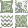 Hexagram Geometric Sage Green Pillow Covers 18x18 Set of 4, Decorative Outdoor Boho Modern Throw Pillow Covers, Home Sweet Home Farmhouse Cushion Case for Couch Sofa Bedroom Indoor Decor(No Insert)