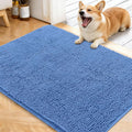OLANLY Dog Door Mat for Muddy Paws 40x32, Absorbs Moisture and Dirt, Absorbent Non-Slip Washable Doormat, Quick Dry Chenille Mud Mat, Entry Indoor Entryway Carpet for Inside Floor, Cornflower Blue