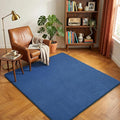 Amearea 4x4 Square Area Rugs for Bedroom Living Room, Modern Blue Thickened Memory Foam Rug, Fluffy Indoor Washable Rug Non Slip Minimalist Carpet for Entryway Kids Boys Girls Dorm Nursery Room Decor