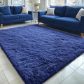 OLANLY 5x7 Machine Washable Large Area Rugs for Living Room, Bedroom, Soft Fluffy Shaggy Bedside Rug, Indoor Floor Carpet for Kids Girls and Boys, Dorms, Nursery, Home Decor Aesthetic, Navy Blue