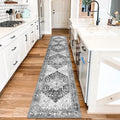 Yamaziot Washable Runner Rug, 2x10 Non-Slip Boho Vintage Hallway Rug Runner with Rubber Backing, Stain Resistant & Distressed Carpet Runner for Bedroom, Kitchen, Laundry, Entrance