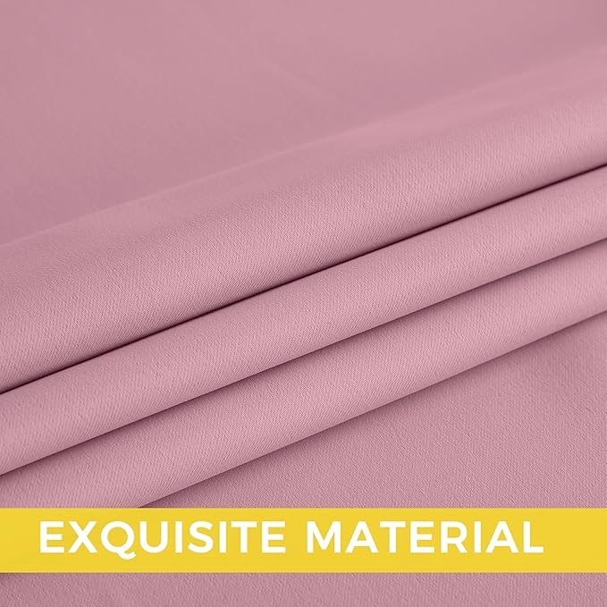 NICETOWN Room Darkening Draperies Curtains Panels, 2 Panels Rouge Pink W52 x L84