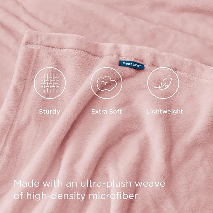 Bedsure GentleSoft Fleece Bed Blankets Full Size Pink - Soft Lightweight Plush Fuzzy Cozy Luxury Blanket Microfiber, 84x90 inches