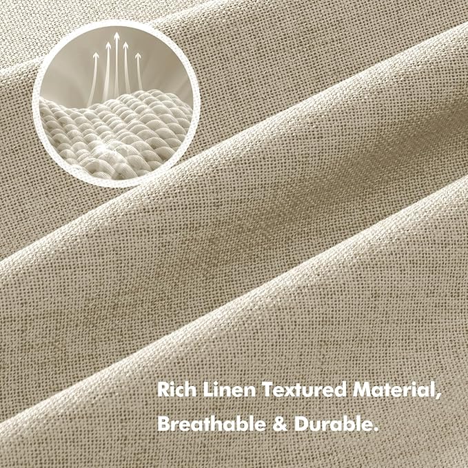 MIULEE 100% Blackout Linen Curtains for Bedroom, Cobblestone Solid Luxury Decor Thermal Insulation Room Darkening Drapes for Living Room Nursery Back Tab Rod Pocket 42 x 84 Inches, 2 Panels