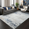 Toneed Abstract Area Rug Modern Washable Rug Soft Non Slip Rug Low Pile for Bedroom Living Room Dining Room Blue/White 4x6 Feet