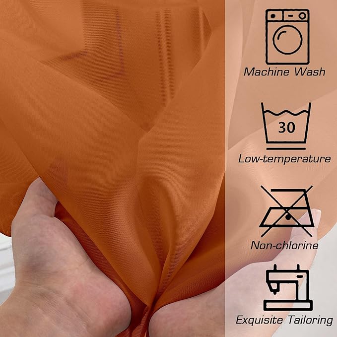 OWENIE Sheer Orange Curtains, Sheer Curtains 78 inch Length 2 Panels Set, Rod Pocket Voile Fimly Sheer Drapes for Living Room/Bedroom, 2pcs, Each 42" W x 78" L