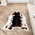 Faux Cowhide Rug Cow Print Area Rug Premium Faux Animal Skin Hide Rugs Tricolor Decor Carpet Non-Slip Small Cowhide Rugs Mat for Bedroom Living Room Office Kitchen 43.3X33.4Inches