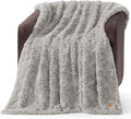 UGG Adalee Faux Fur Throw Blanket for Couch, Cozy Fuzzy Blanket for Chair or Bed, Easy Care Reversible Fluffy Throw, Luxury Home Decor, 50-inch x 70-inch, Seal Grey