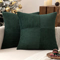 MIULEE Army Green Decorative Throw Pillow Covers 16x16 Inch for Couch Bed Sofa Pack of 2 Boho Farmhouse Throw Pillows Soft Cross Corduroy Patchwork Textured Cushion Cases