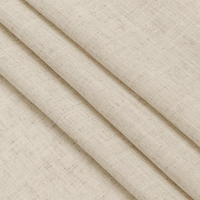 Nanspring Beige Linen Curtains 63 inches Long for Bedroom Back Tab Sheer Beige Curtains Modern Farmhouse Coastal Decor Cotton Textured Gauze Curtain for Bathroom 2 Panel Set 38x63