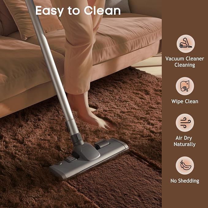 Ophanie Brown Rugs for Bedroom Living Room, Fluffy Fuzzy Furry Carpet, Plush Soft Shaggy Bedside Indoor Floor 4x6 Area Rug for Kids Girls Boys Baby Teen Dorm Nursery Home Decor Aesthetic
