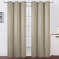 LEMOMO Beige Blackout Curtains/42 x 84 Inch/Set of 2 Panels Room Darkening Curtains for Bedroom