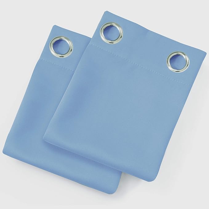 LEMOMO Sky Blue Thermal Blackout Curtains/52 x 63 Inch/Set of 2 Panels Room Darkening Curtains