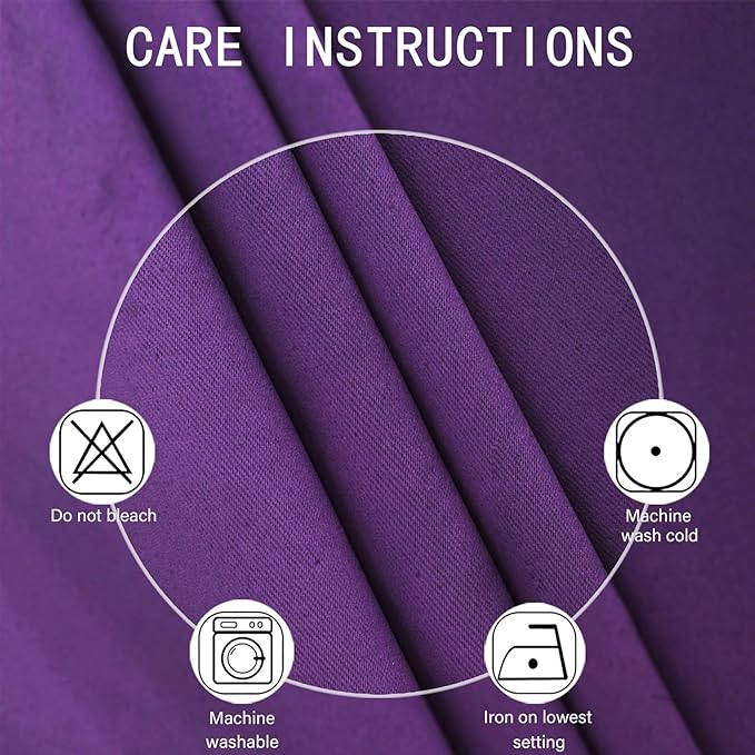 LEMOMO Purple Blackout Curtains 42 x 54 Inch Length Set of 2 Panels Grommet Bedroom Curtains for Living Room